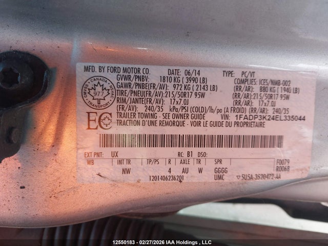 1FADP3K24EL335044 Ford FOCUS SE