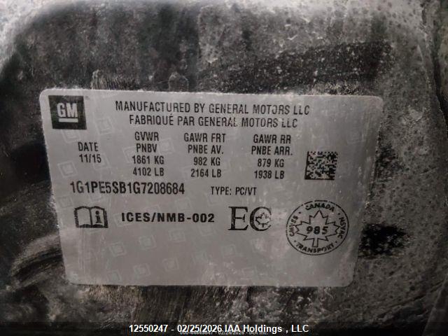 Продаж на аукціоні авто 2016 Chevrolet Cruze Limited Lt, vin: 1G1PE5SB1G7208684, номер лоту: 12550247