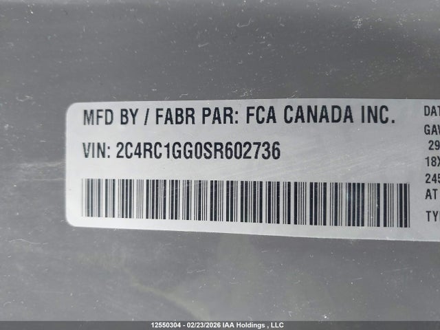 Chrysler Pacifica Limited 2025 2C4RC1GG0SR602736 Image 9