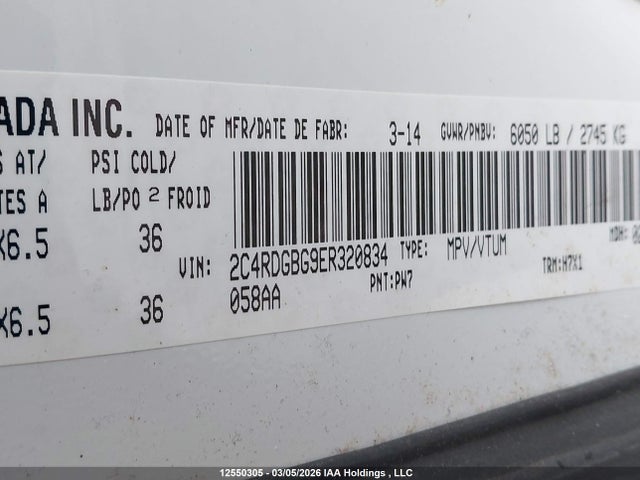Продаж на аукціоні авто 2014 Dodge Grand Caravan Se, vin: 2C4RDGBG9ER320834, номер лоту: 12550305