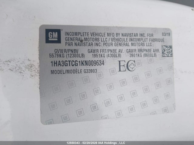 1HA3GTCG1KN009634 Chevrolet EXPRESS G3500