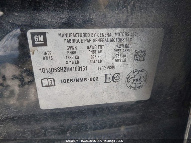 Chevrolet SONIC LT 2017 1G1JD6SH2H4100161 Image 19