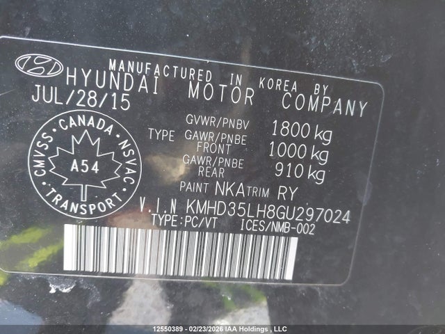 KMHD35LH8GU297024 Hyundai Elantra Gt Gls