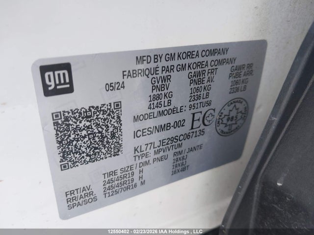 KL77LJE29SC067135 Chevrolet Trax 2rs Fwd