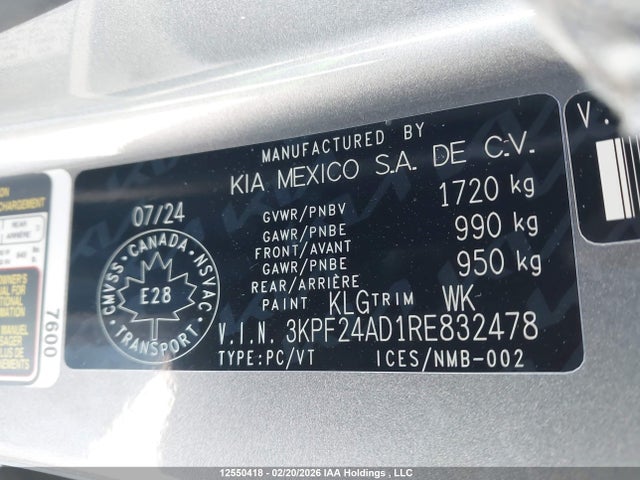3KPF24AD1RE832478 KIA Forte Lx/lxs