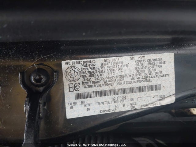 Ford Focus Titanium 2015 1FADP3J24FL245377 Image 9