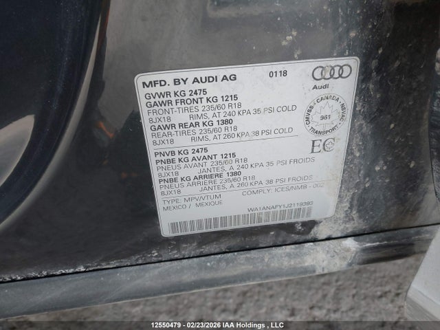 WA1ANAFY1J2119393 Audi Q5