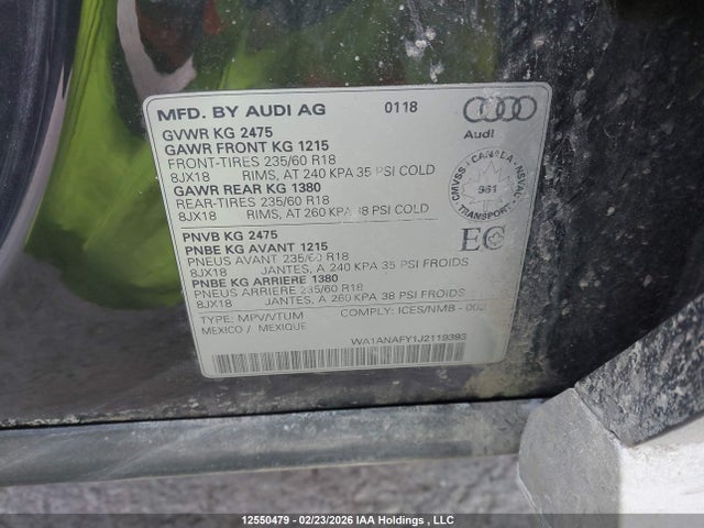 WA1ANAFY1J2119393 Audi Q5