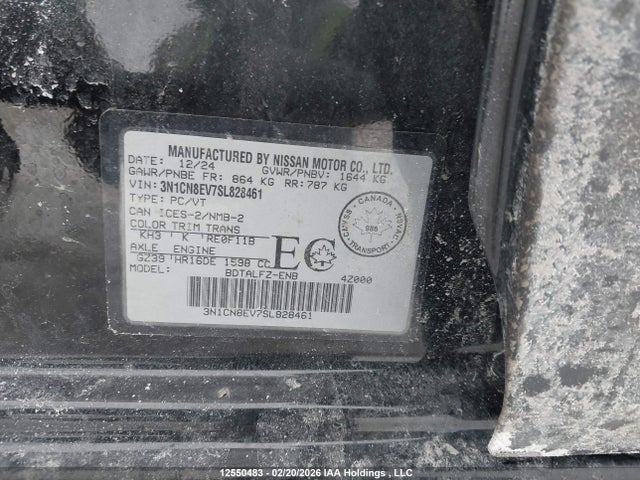 3N1CN8EV7SL828461 Nissan VERSA SV