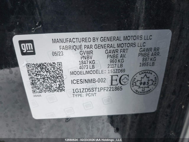 1G1ZD5ST1PF221865 Chevrolet MALIBU LT