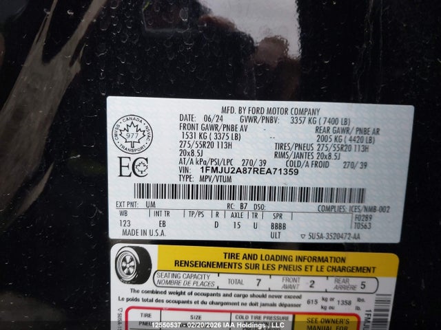1FMJU2A87REA71359 Ford Expedition Limited