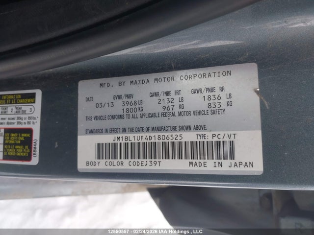 2013 Mazda 3 I მანქანა იყიდება აუქციონზე, vin: JM1BL1UF4D1806525, აუქციონის ნომერი: 12550557