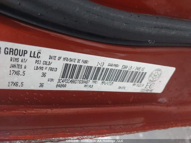 Aukcja sprzedaży 2013 Dodge Journey Se, vin: 3C4PDCAB6DT630487, numer aukcji: 12550595