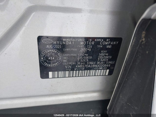 KM8S7DA28NU020844 Hyundai Santa Fe Luxury Plug-in Hybrid Awd