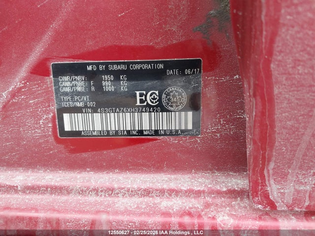 4S3GTAZ6XH3749420 Subaru Impreza Sport-tech