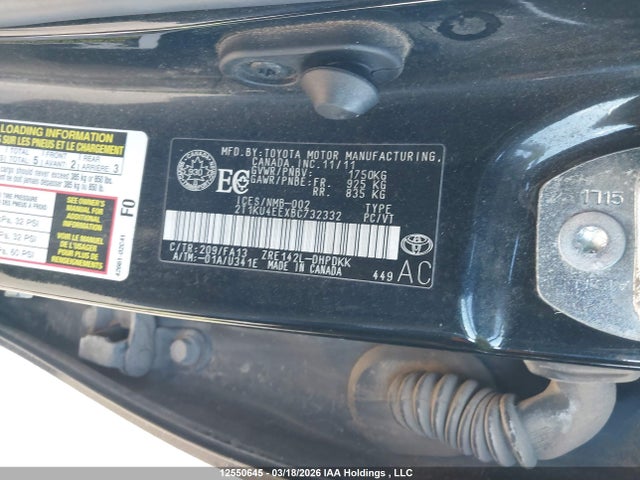 2011 Toyota Matrix Wagon მანქანა იყიდება აუქციონზე, vin: 2T1KU4EEXBC732332, აუქციონის ნომერი: 12550645