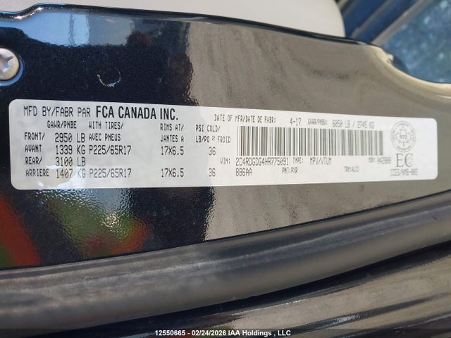 2C4RDGDG4HR775091 Dodge Grand Caravan Crew