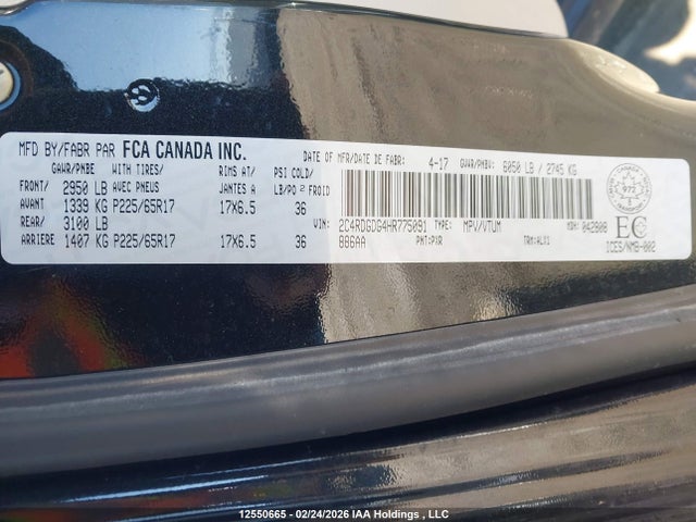 2C4RDGDG4HR775091 Dodge Grand Caravan Crew