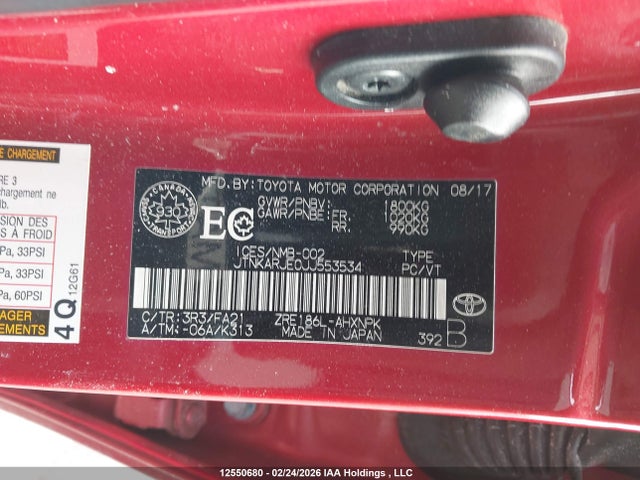 JTNKARJE0JJ553534 Toyota COROLLA IM