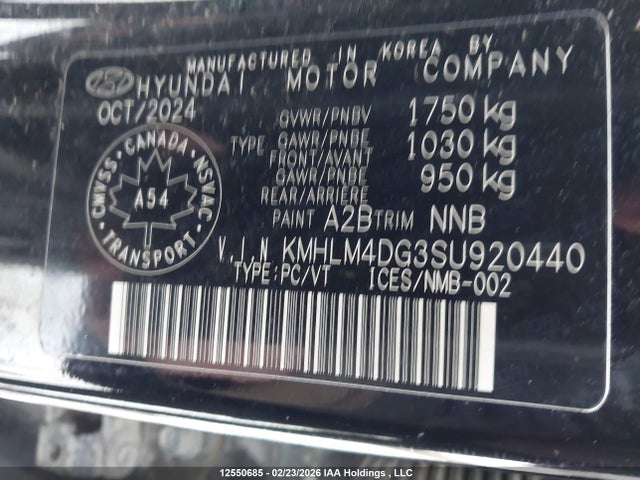 KMHLM4DG3SU920440 Hyundai Elantra Preferred