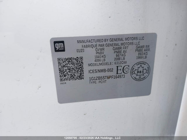 1G1ZB5ST6PF164973 Chevrolet MALIBU LS