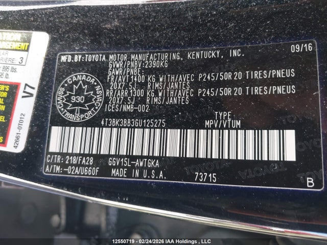 Toyota Venza Xle 2016 4T3BK3BB3GU125275 Image 18