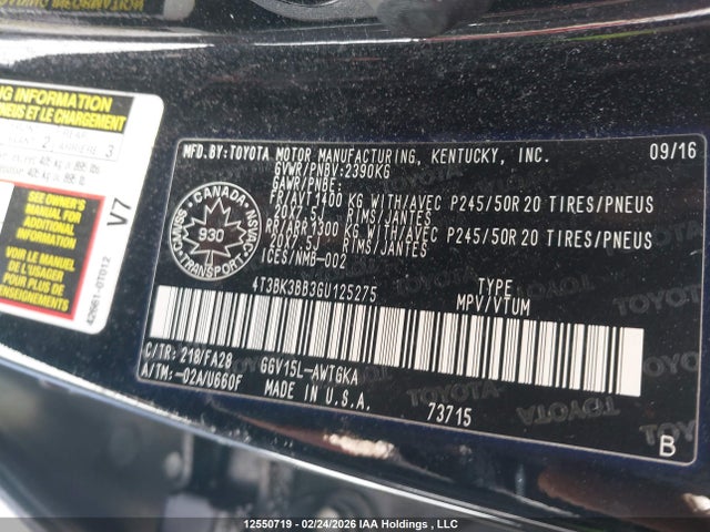 Toyota Venza Xle 2016 4T3BK3BB3GU125275 Image 9