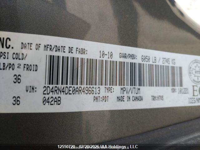 Продаж на аукціоні авто 2010 Dodge Grand Caravan Se, vin: 2D4RN4DE0AR496613, номер лоту: 12550720