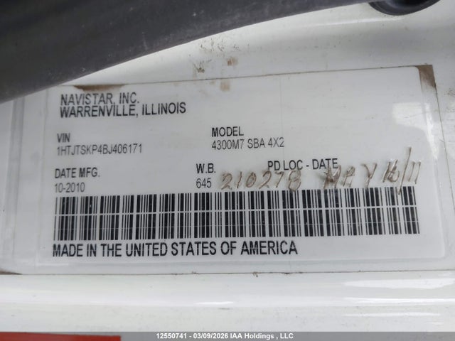 Продаж на аукціоні авто 2011 International 4000 4300, vin: 1HTJTSKP4BJ406171, номер лоту: 12550741