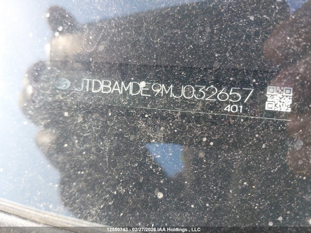 JTDBAMDE9MJ032657 Toyota Corolla Hybrid Base W/li Battery