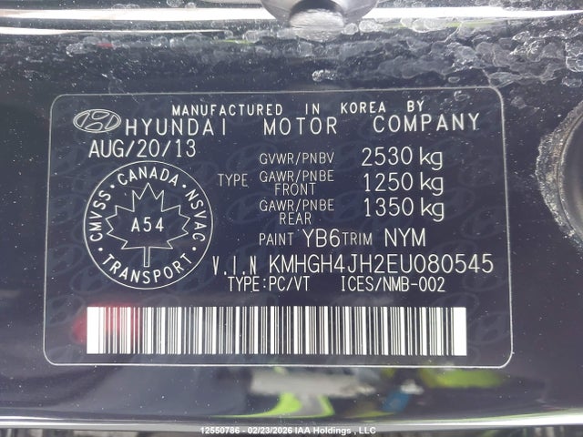 KMHGH4JH2EU080545 Hyundai Equus Signature/ultimate