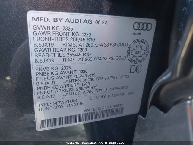 WA1EECF34N1144933 Audi Q3 Premium Plus S Line 45