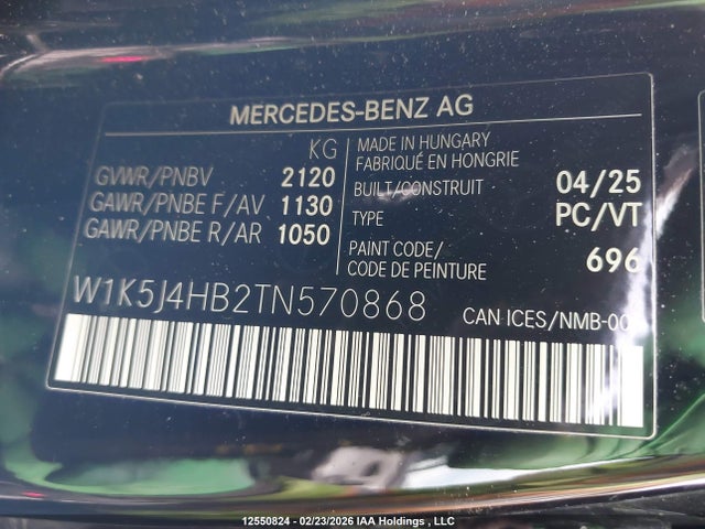 W1K5J4HB2TN570868 Mercedes-Benz CLA 250 4MATIC