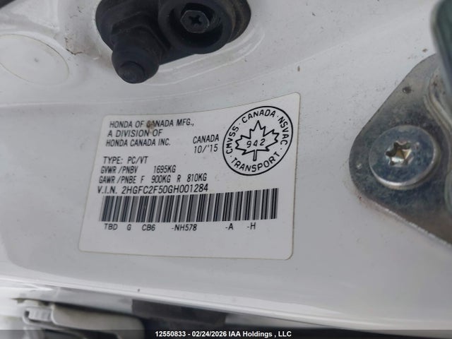 Honda Civic Lx 2016 2HGFC2F50GH001284 Image 9