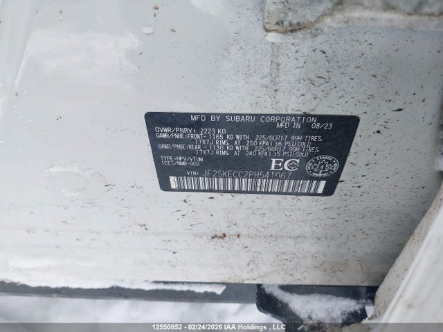 Aukcja sprzedaży 2023 Subaru Forester, vin: JF2SKECC2PH541067, numer aukcji: 12550852