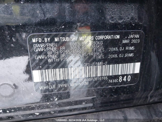 JA4T5UA95PZ616165 Mitsubishi Outlander Se/se Technology/ralliart