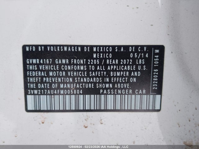 3VW217AU4FM005804 Volkswagen Golf