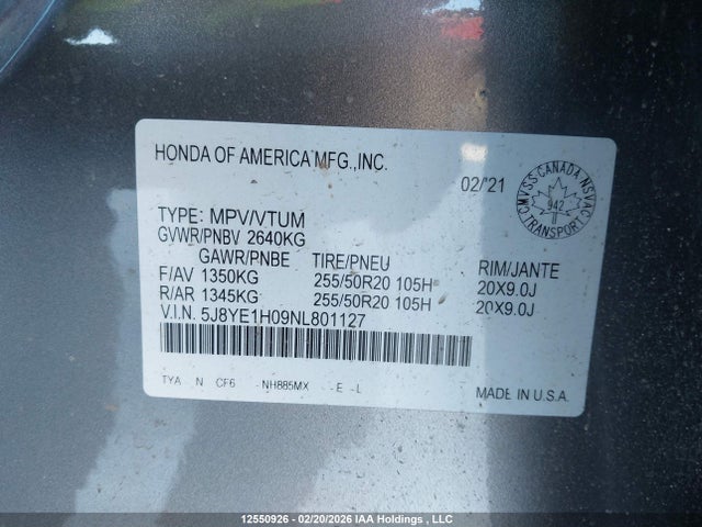 5J8YE1H09NL801127 Acura MDX A-SPEC