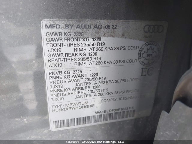 WA1EEDF30P1023115 Audi Q3 Premium Plus S Line 45