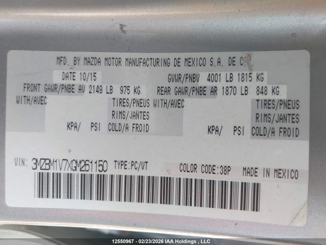 Mazda MAZDA3 2016 3MZBM1V7XGM261150 Image 9