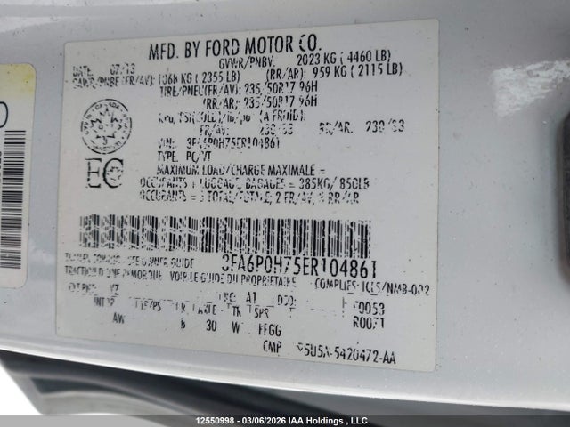 3FA6P0H75ER104861 Ford FUSION SE