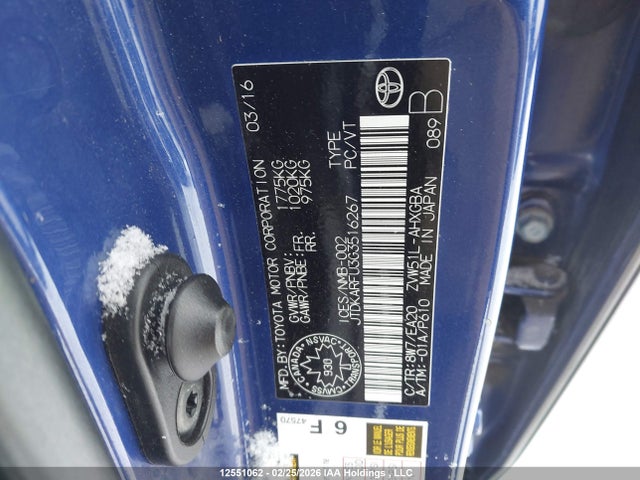 JTDKARFU3G3516267 Toyota Prius