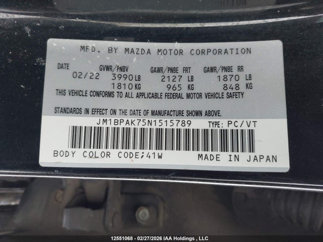 JM1BPAK75N1515789 Mazda Mazda3 Gx