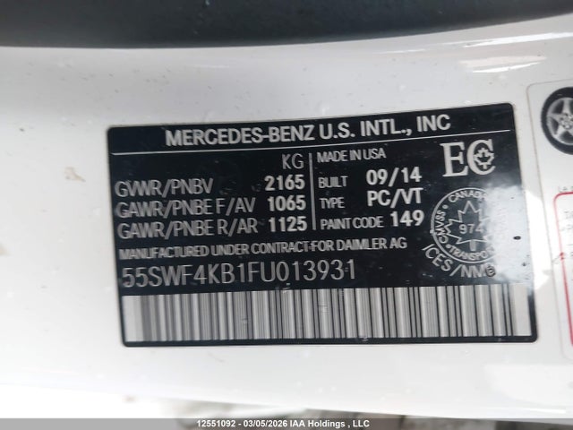 55SWF4KB1FU013931 Mercedes-Benz C 300 4matic