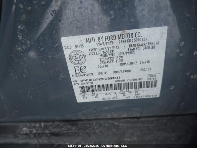 1FMUK8KH2SGB89348 Ford Explorer St-line