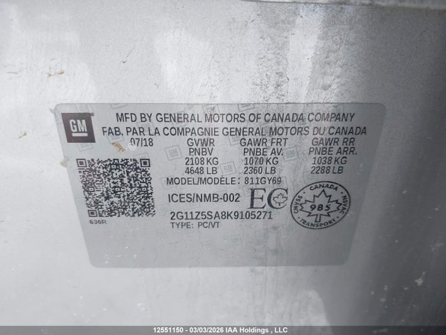 Chevrolet IMPALA 1LT 2019 2G11Z5SA8K9105271 Image 9