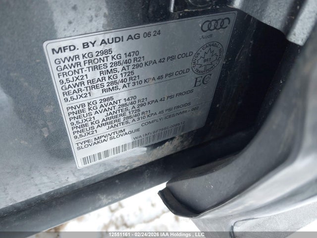 Aukcja sprzedaży 2025 Audi Q7, vin: WA1MVBF79SD008512, numer aukcji: 12551161