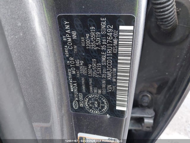 12551167 :رقم المزاد ، KM8JCCD11RU176492 vin ، 2024 Hyundai Tucson Luxury Awd مزاد بيع