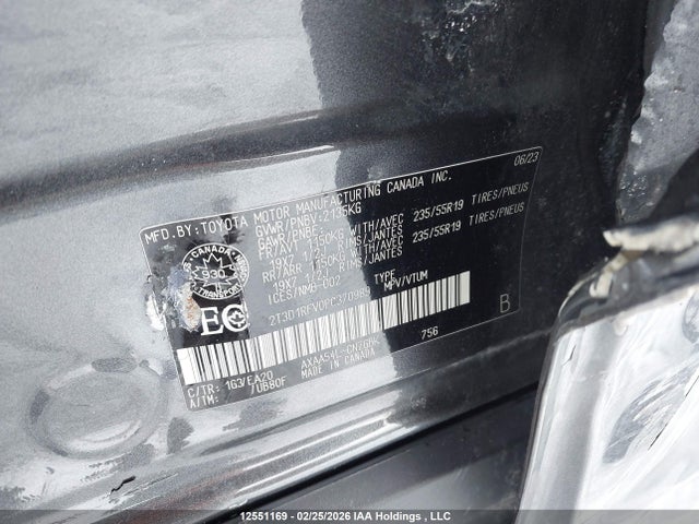 2T3D1RFV0PC370989 Toyota Rav4 Limited