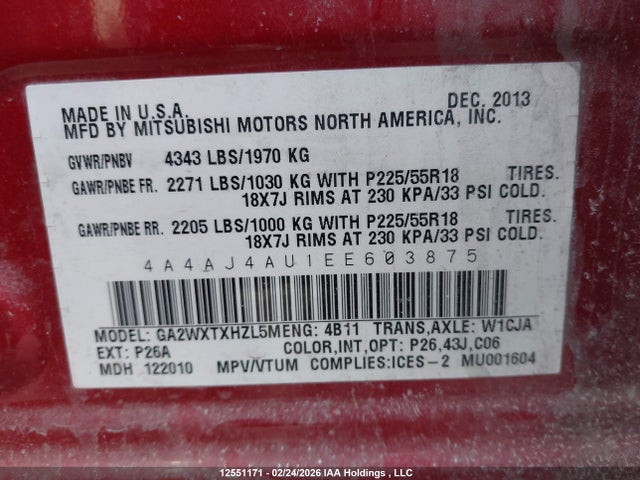 Mitsubishi Rvr Gt 2014 4A4AJ4AU1EE603875 Image 18
